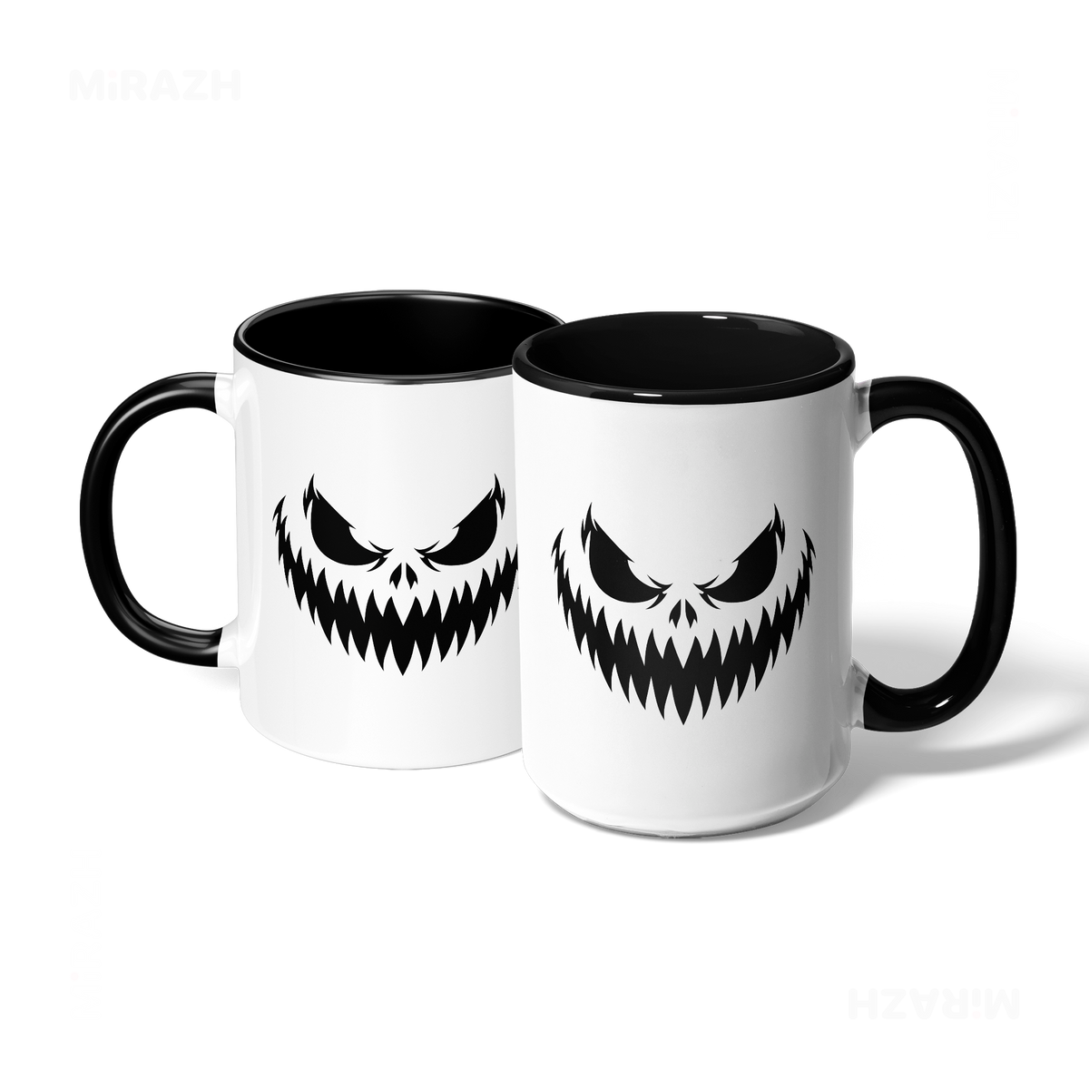 WickedJackOLantern Ceramic Mug 07 White Black