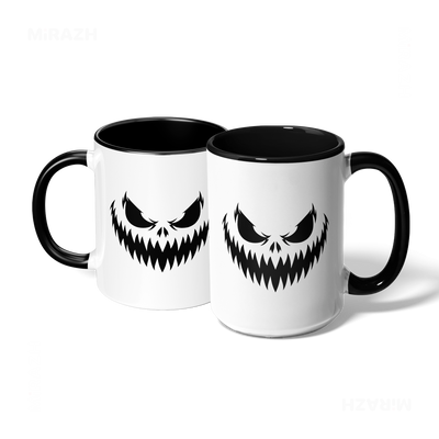 WickedJackOLantern Ceramic Mug 07 White Black
