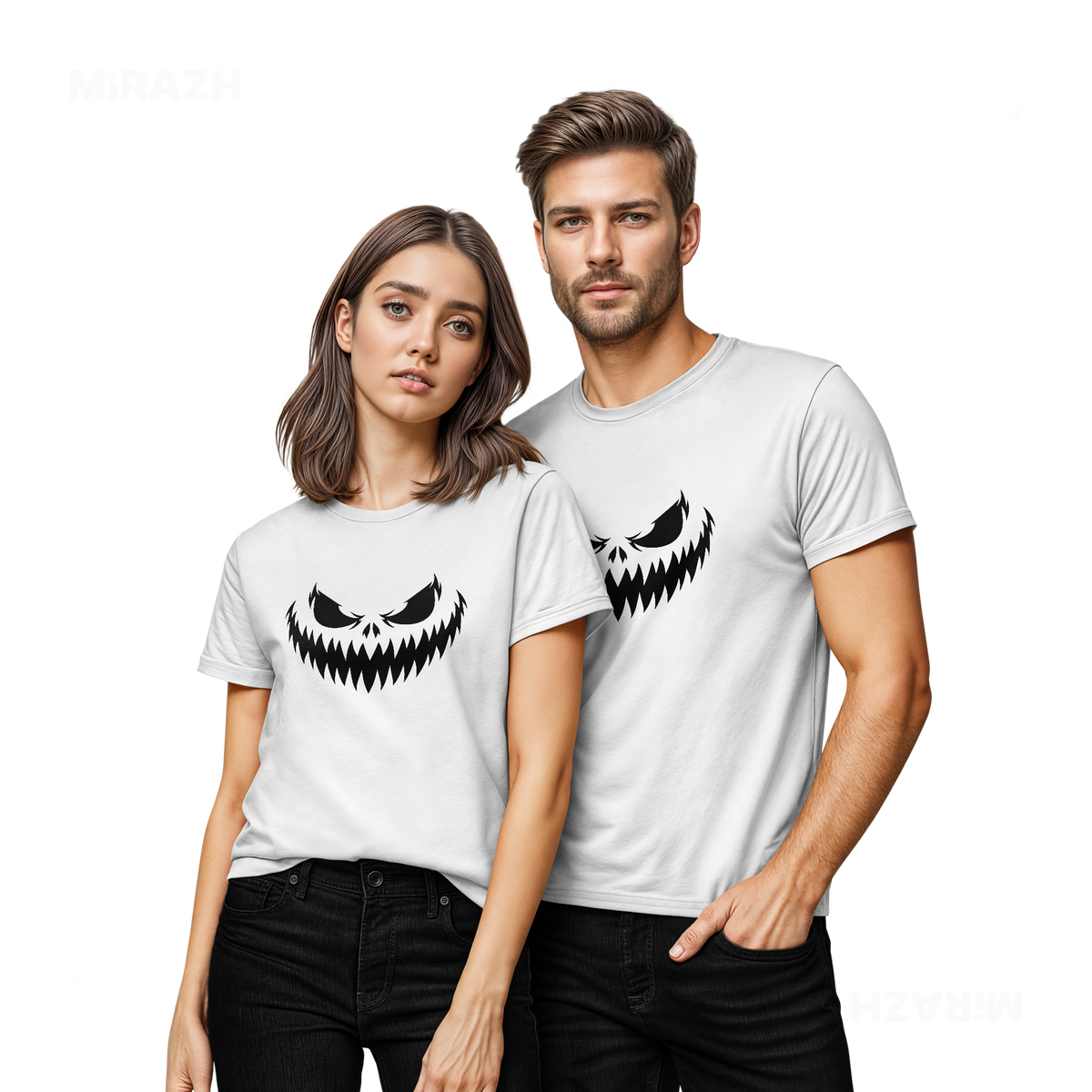WickedJackOLantern Couple T Shirt 02 White