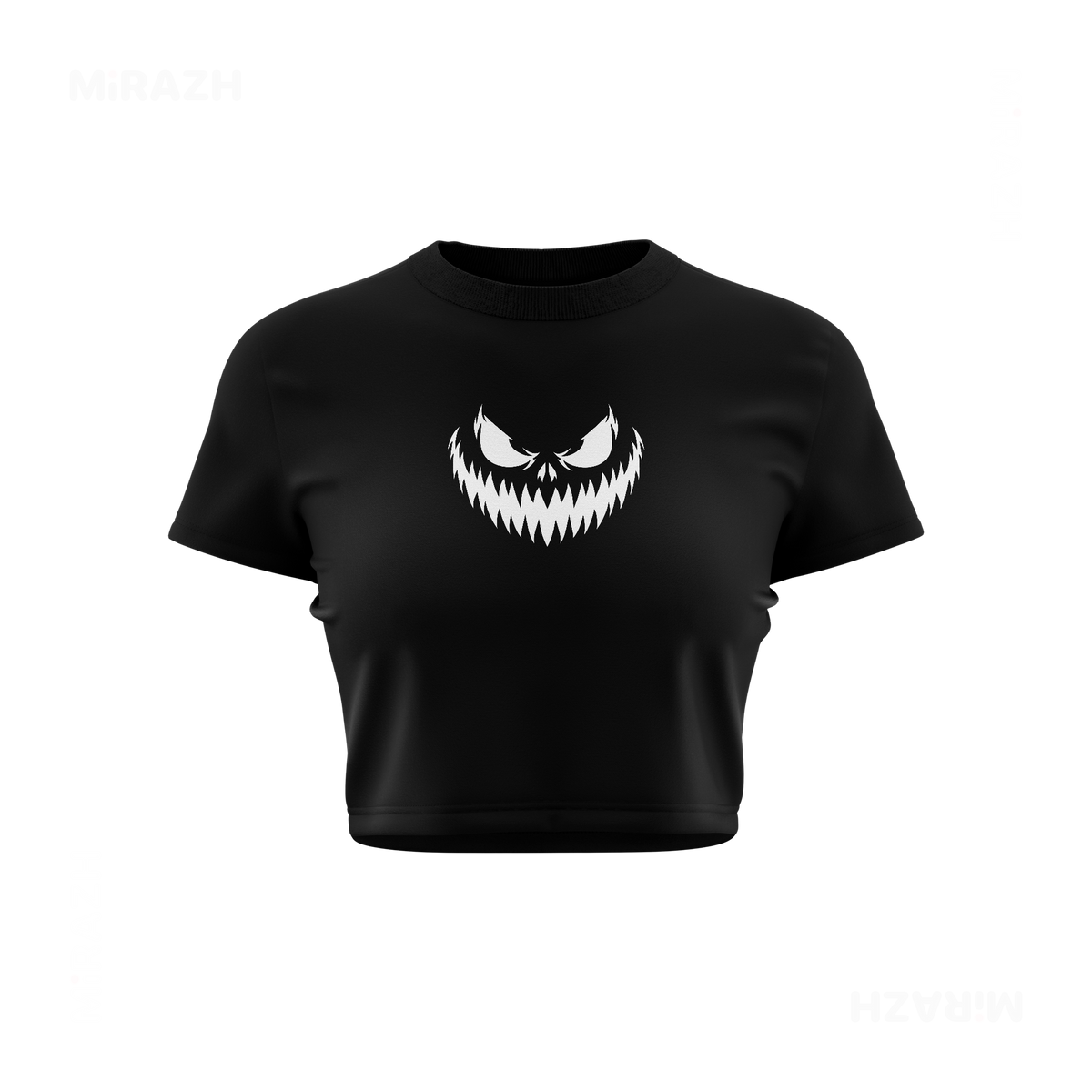 WickedJackOLantern Fitted Crop Top 01 Black