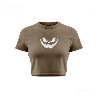 WickedJackOLantern Fitted Crop Top 01 Heather Olive