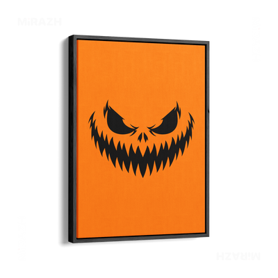 WickedJackOLantern Framed Canvas 01 Black Wood