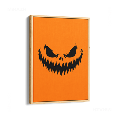 WickedJackOLantern Framed Canvas 01 Natural Wood