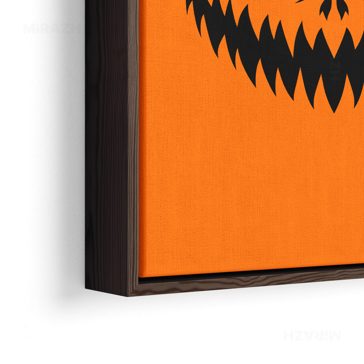 WickedJackOLantern Framed Canvas 02 Dark Wood
