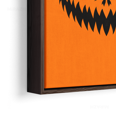 WickedJackOLantern Framed Canvas 02 Dark Wood