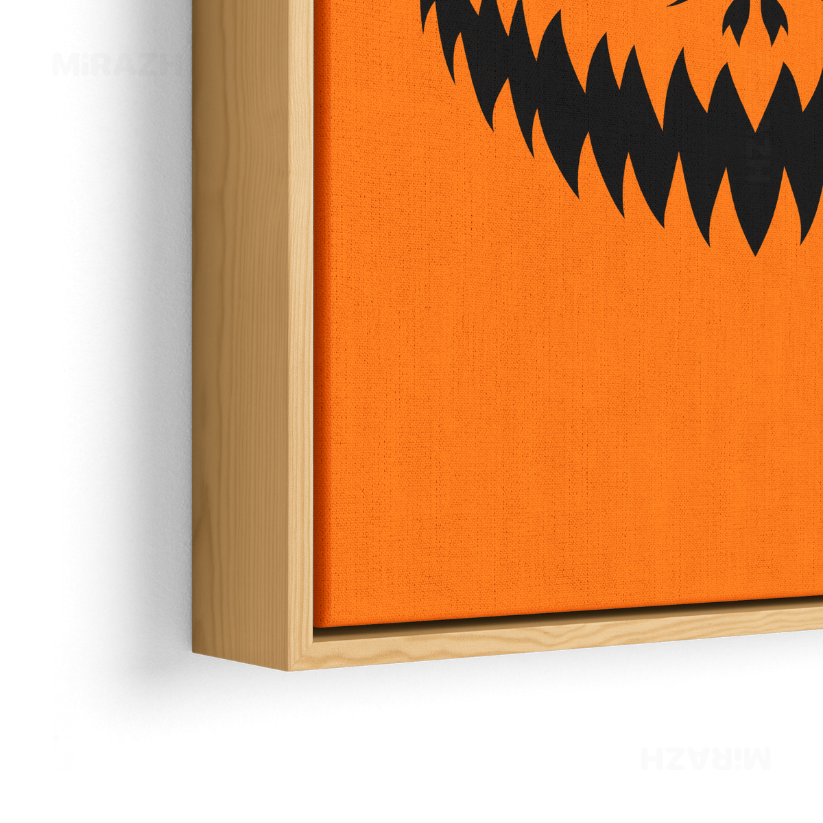 WickedJackOLantern Framed Canvas 02 Natural Wood