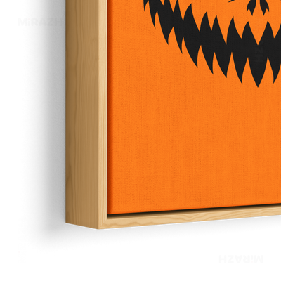 WickedJackOLantern Framed Canvas 02 Natural Wood