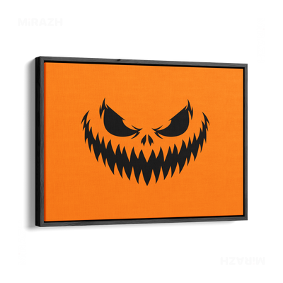 WickedJackOLantern Framed Canvas 03 Black Wood