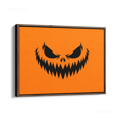 WickedJackOLantern Framed Canvas 03 Dark Wood