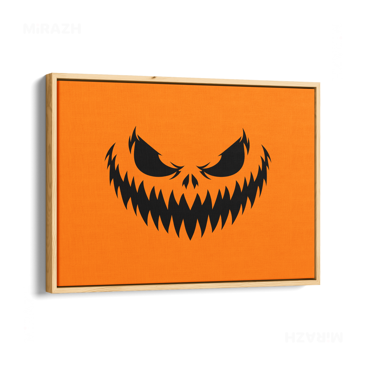WickedJackOLantern Framed Canvas 03 Natural Wood