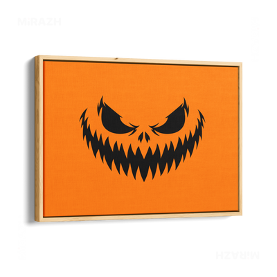 WickedJackOLantern Framed Canvas 03 Natural Wood