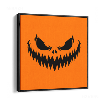 WickedJackOLantern Framed Canvas 04 Black Wood