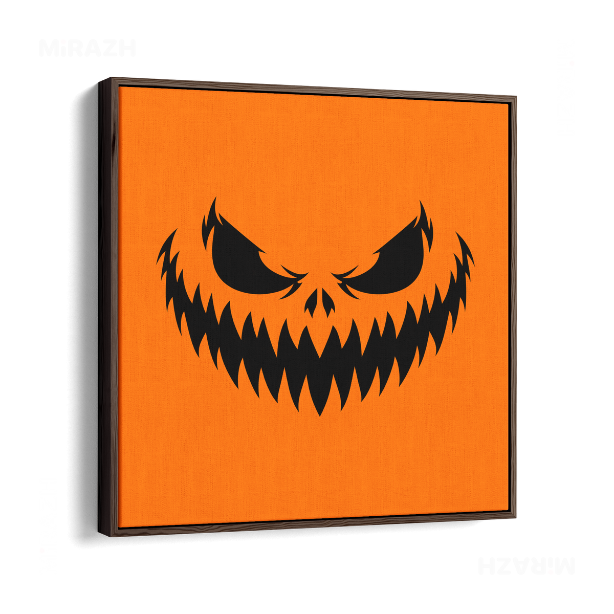 WickedJackOLantern Framed Canvas 04 Dark Wood