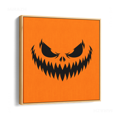 WickedJackOLantern Framed Canvas 04 Natural Wood