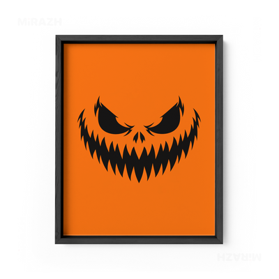 WickedJackOLantern Framed Poster 01 Black Wood