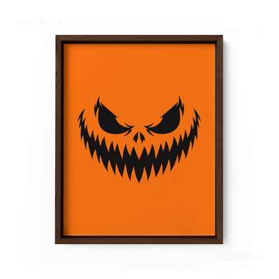 WickedJackOLantern Framed Poster 01 Dark Wood