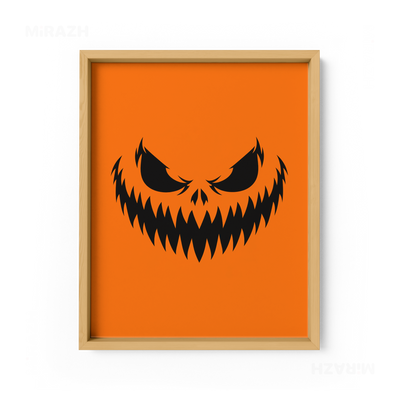 WickedJackOLantern Framed Poster 01 Natural Wood