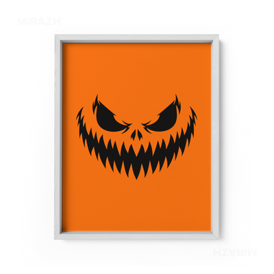 WickedJackOLantern Framed Poster 01 White Wood