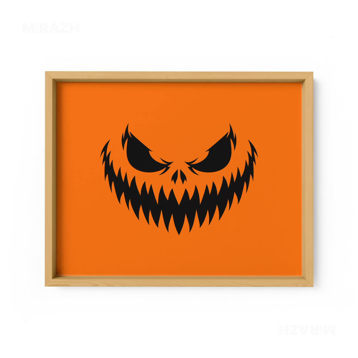 WickedJackOLantern Framed Poster 03 Natural Wood