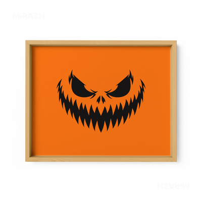 WickedJackOLantern Framed Poster 03 Natural Wood