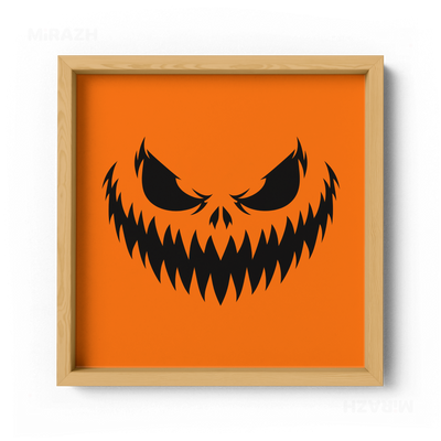 WickedJackOLantern Framed Poster 04 Natural Wood