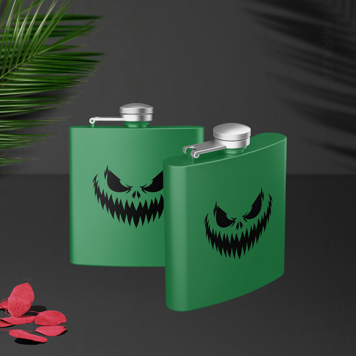 WickedJackOLantern Hip Flasks 02 Green
