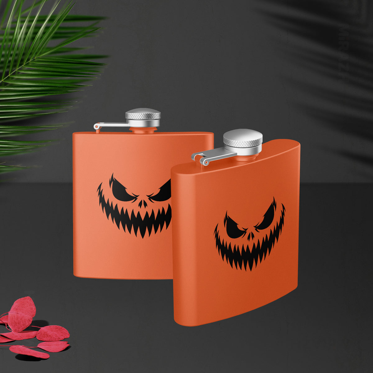 WickedJackOLantern Hip Flasks 02 Orange