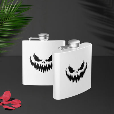 WickedJackOLantern Hip Flasks 02 White