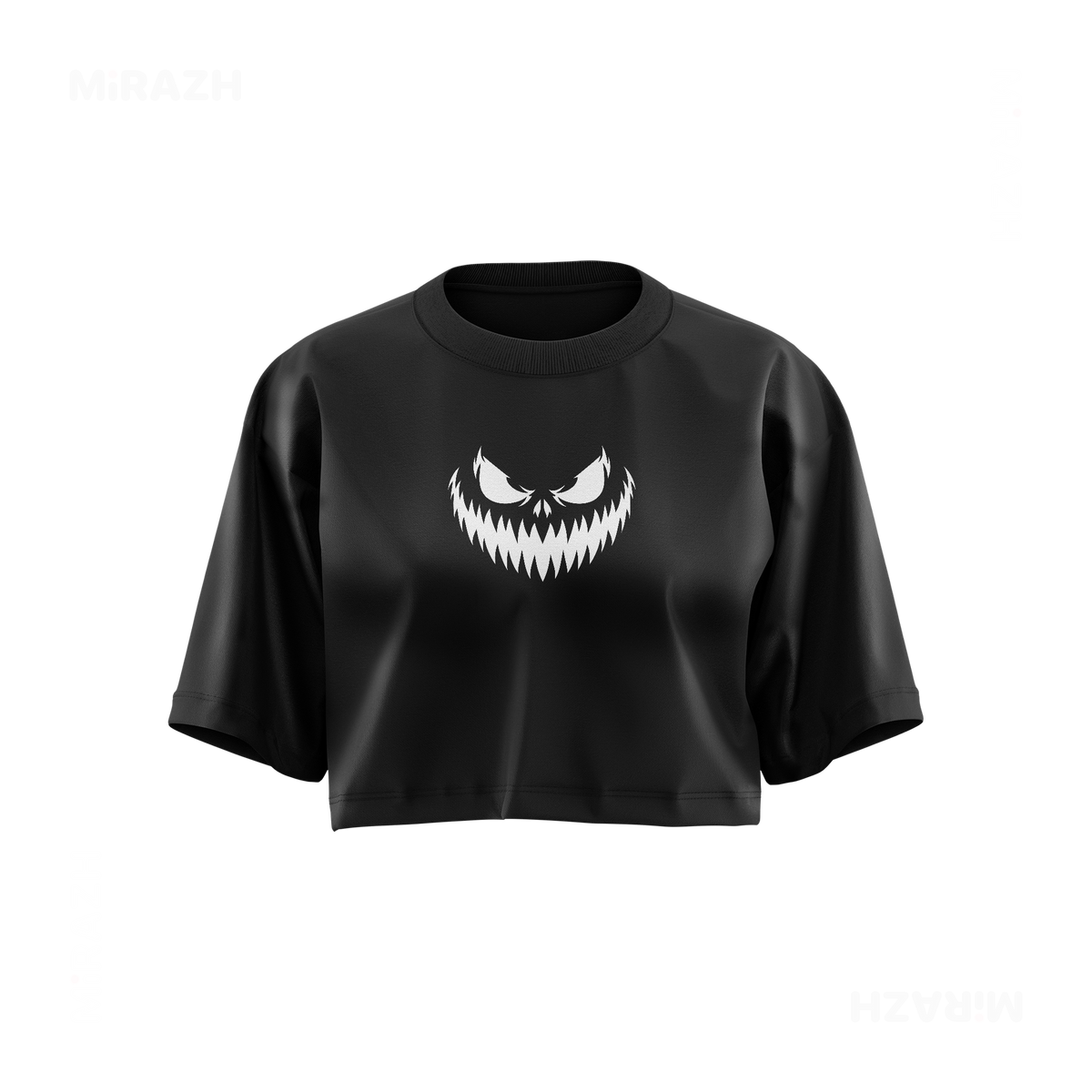 WickedJackOLantern Over Sized Crop Top 01 Black