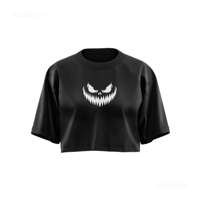 WickedJackOLantern Over Sized Crop Top 01 Black