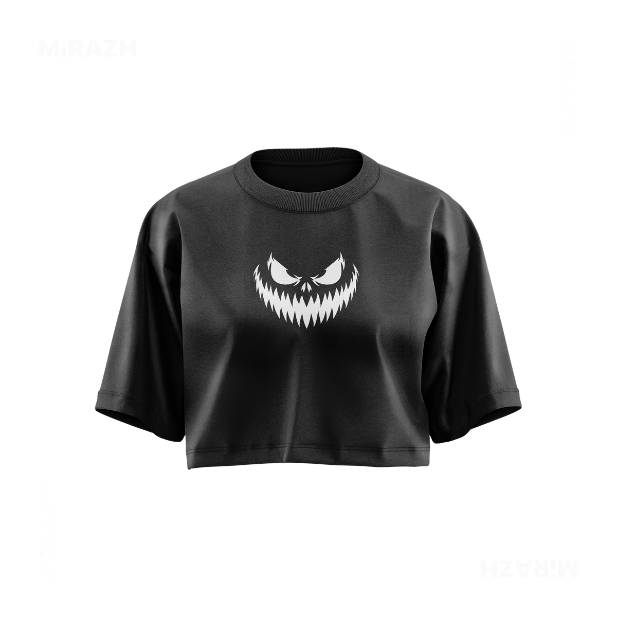 WickedJackOLantern Over Sized Crop Top 01 Faded Black