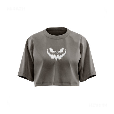 WickedJackOLantern Over Sized Crop Top 01 Faded Grey