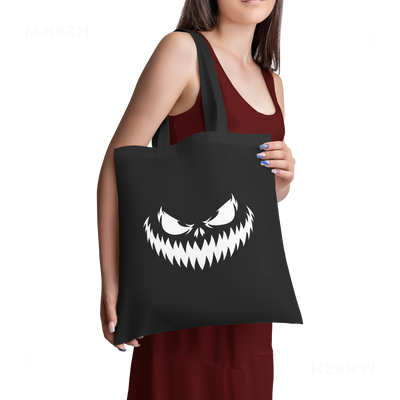 WickedJackOLantern Tote Bags 02 Black