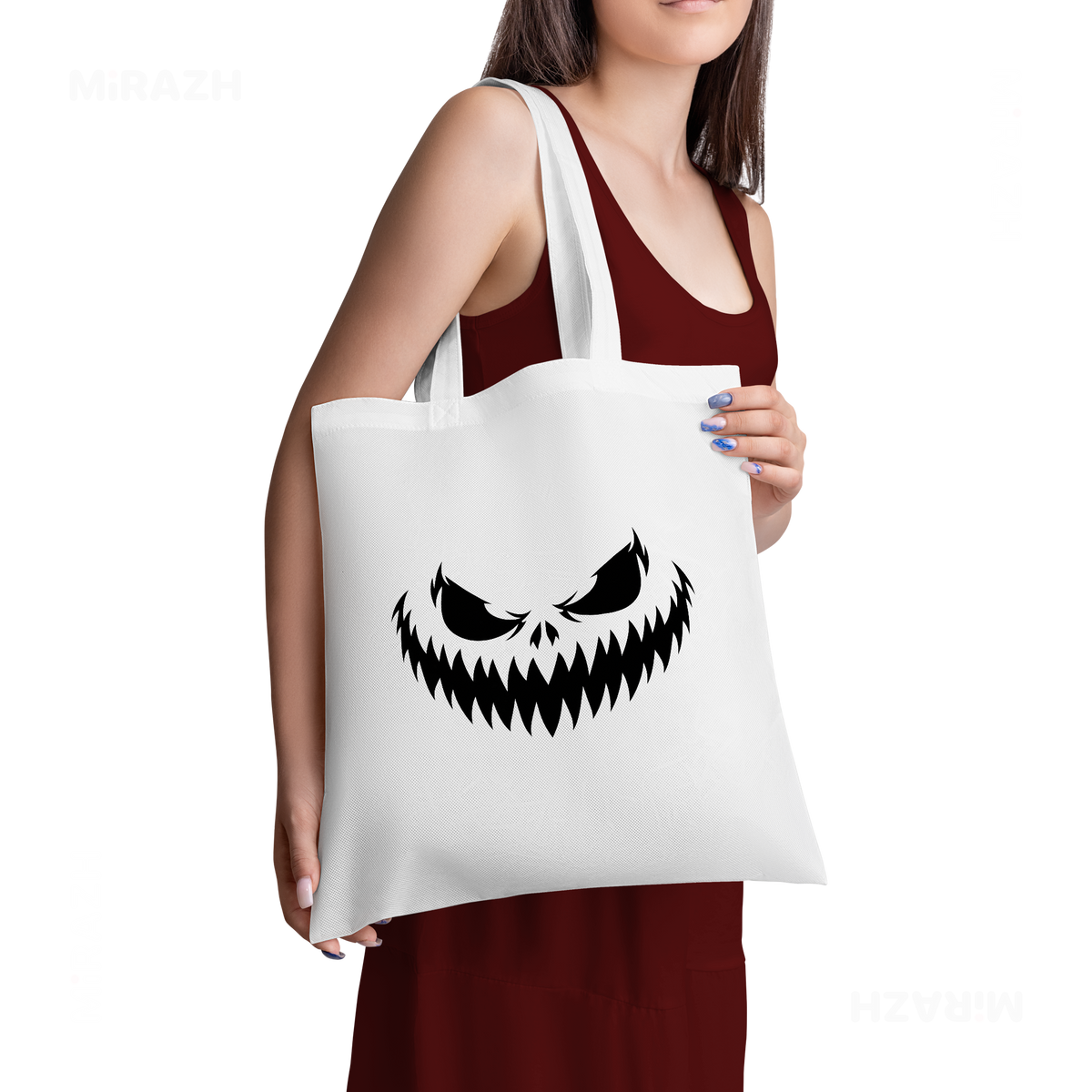 WickedJackOLantern Tote Bags 02 White