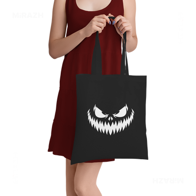 WickedJackOLantern Tote Bags 05 Black