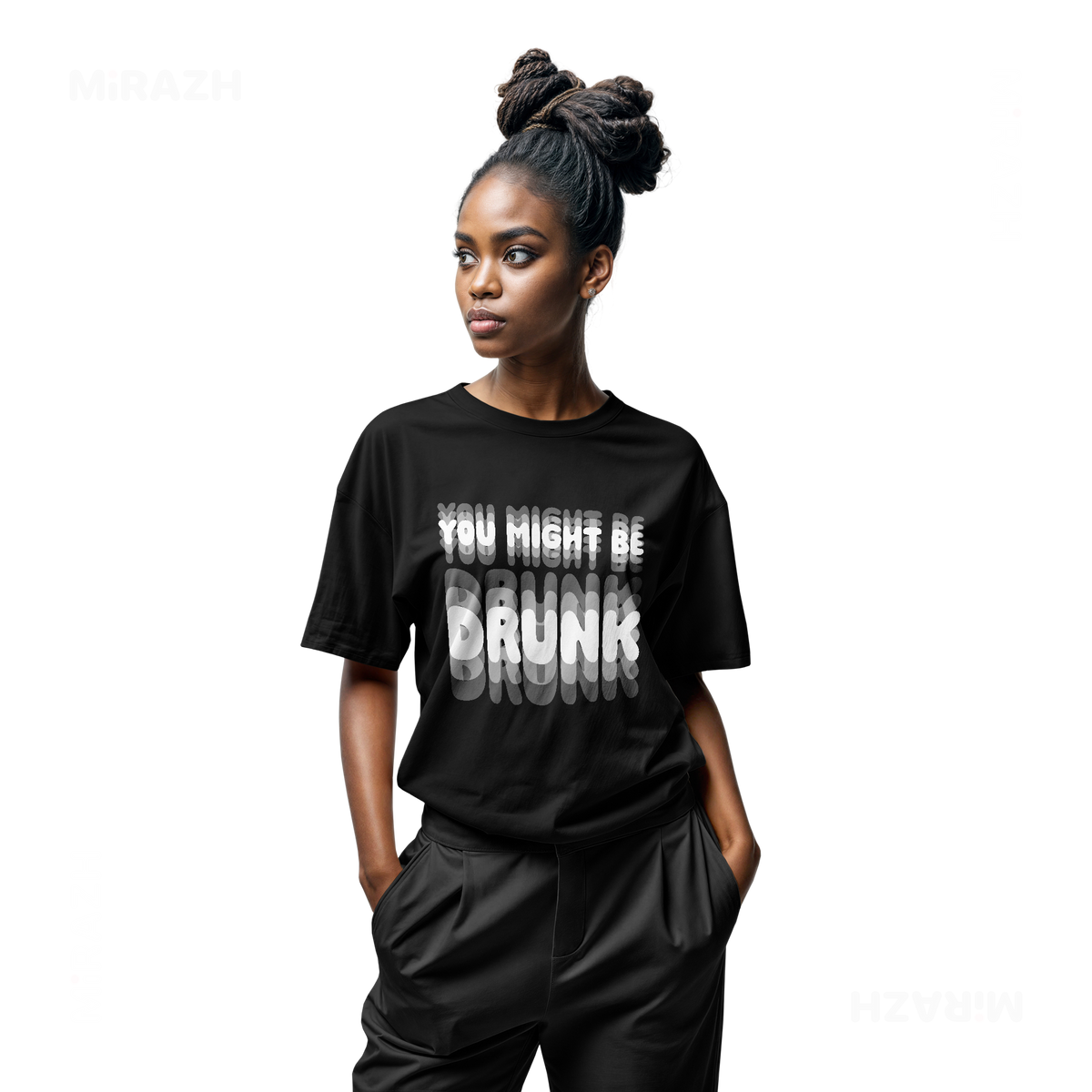 YouMightBeDrunk Adult T Shirt 04 Black