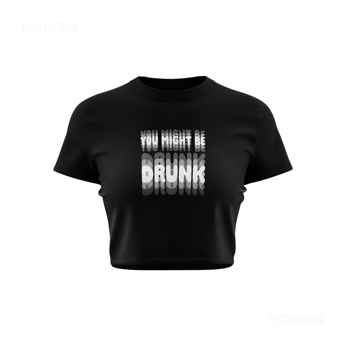 YouMightBeDrunk Fitted Crop Top 01 Black
