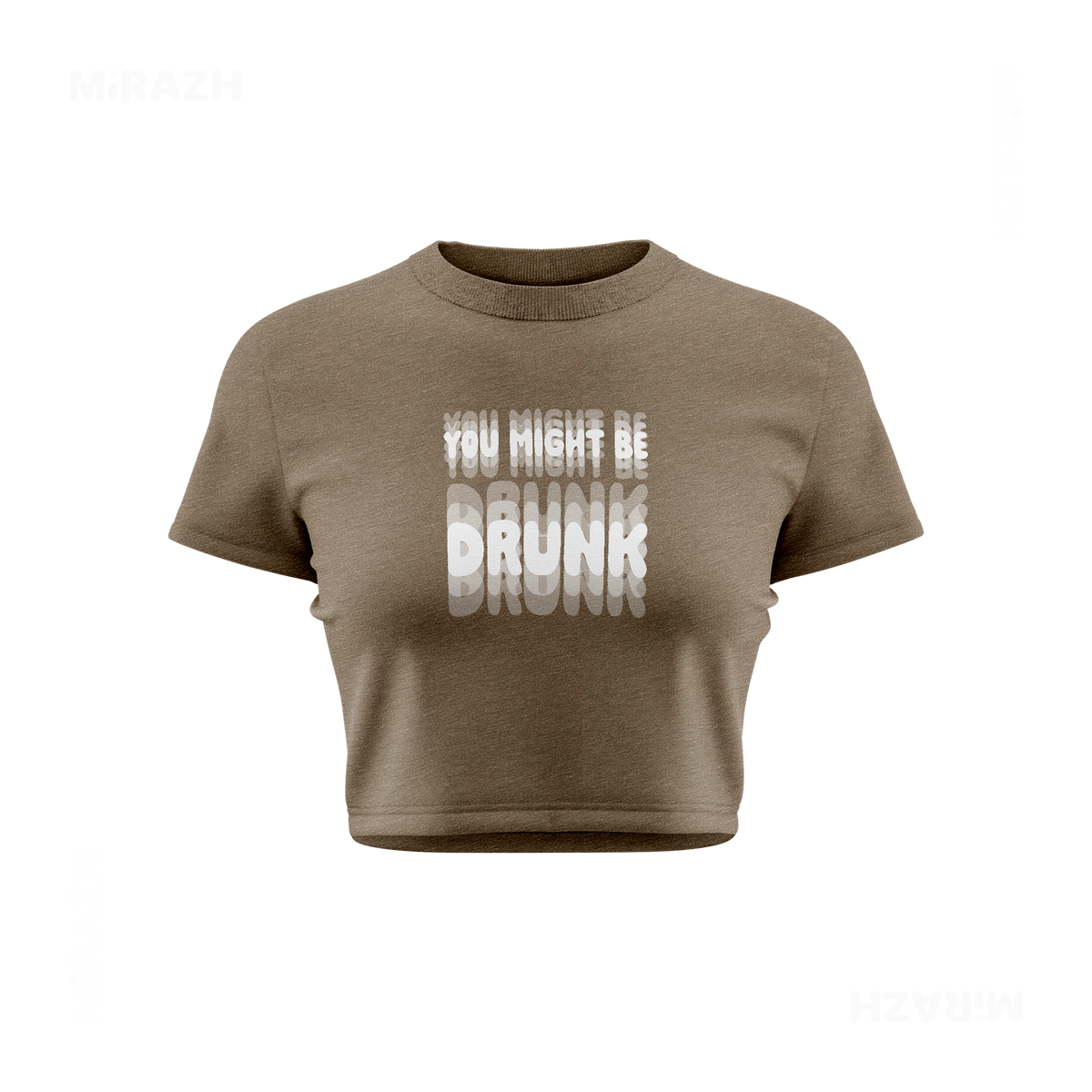 YouMightBeDrunk Fitted Crop Top 01 Heather Olive