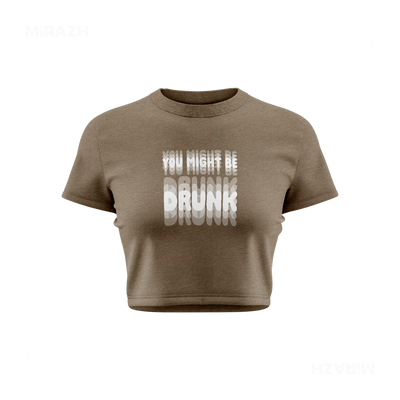YouMightBeDrunk Fitted Crop Top 01 Heather Olive