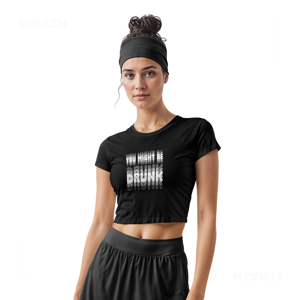 YouMightBeDrunk Fitted Crop Top 02 Black