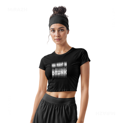 YouMightBeDrunk Fitted Crop Top 02 Black