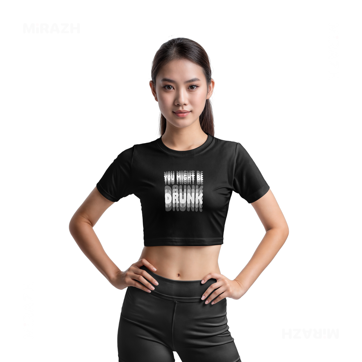 YouMightBeDrunk Fitted Crop Top 03 Black