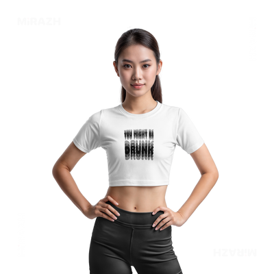 YouMightBeDrunk Fitted Crop Top 03 White