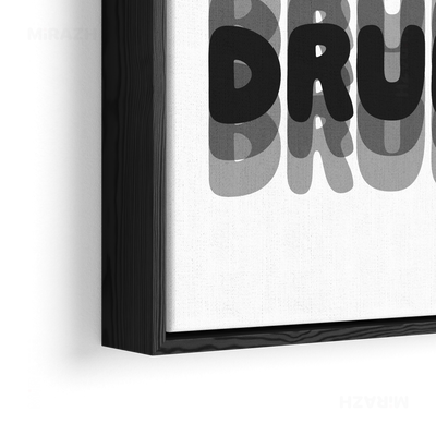 YouMightBeDrunk Framed Canvas 02 Black Wood