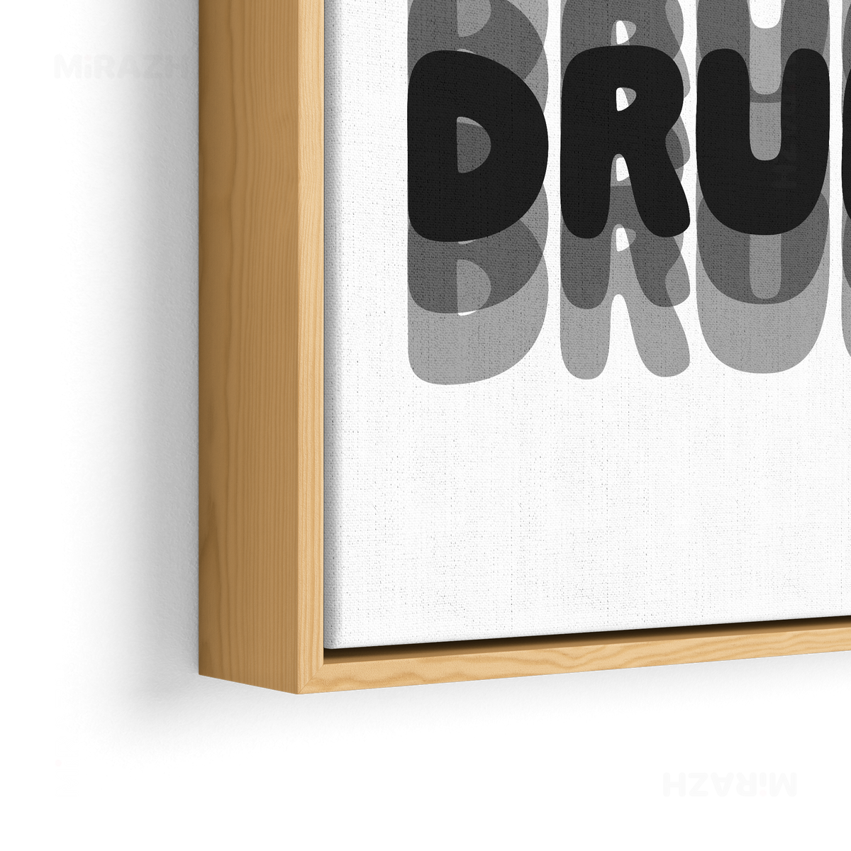 YouMightBeDrunk Framed Canvas 02 Natural Wood