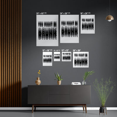 YouMightBeDrunk Framed Canvas 05 Black Wood