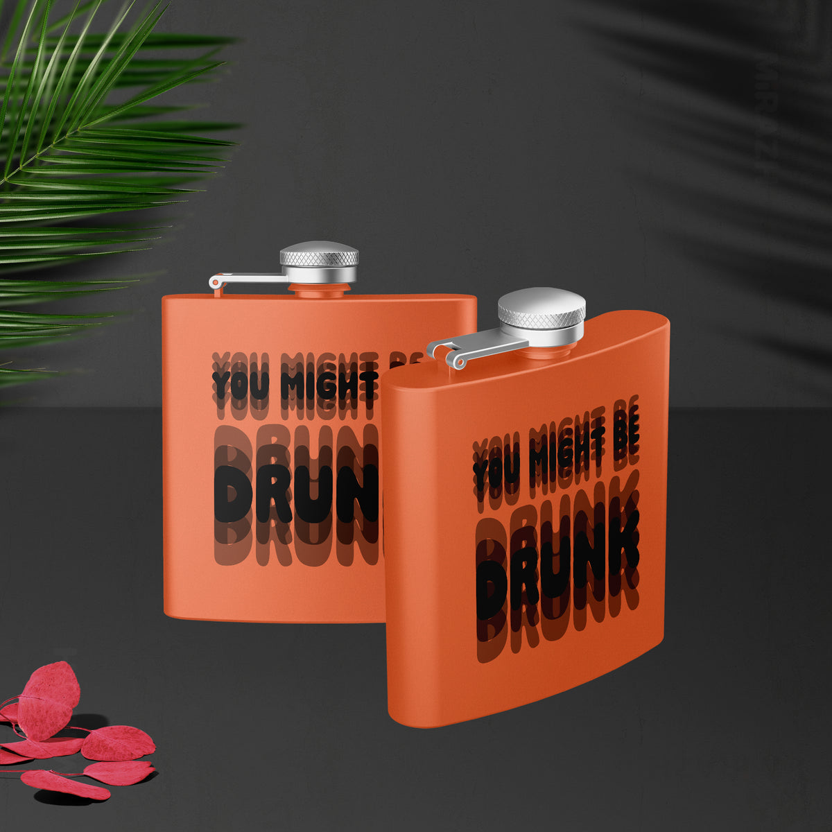 YouMightBeDrunk Hip Flasks 02 Orange