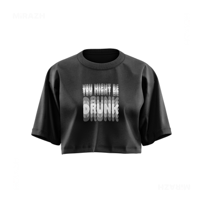 YouMightBeDrunk Over Sized Crop Top 01 Faded Black