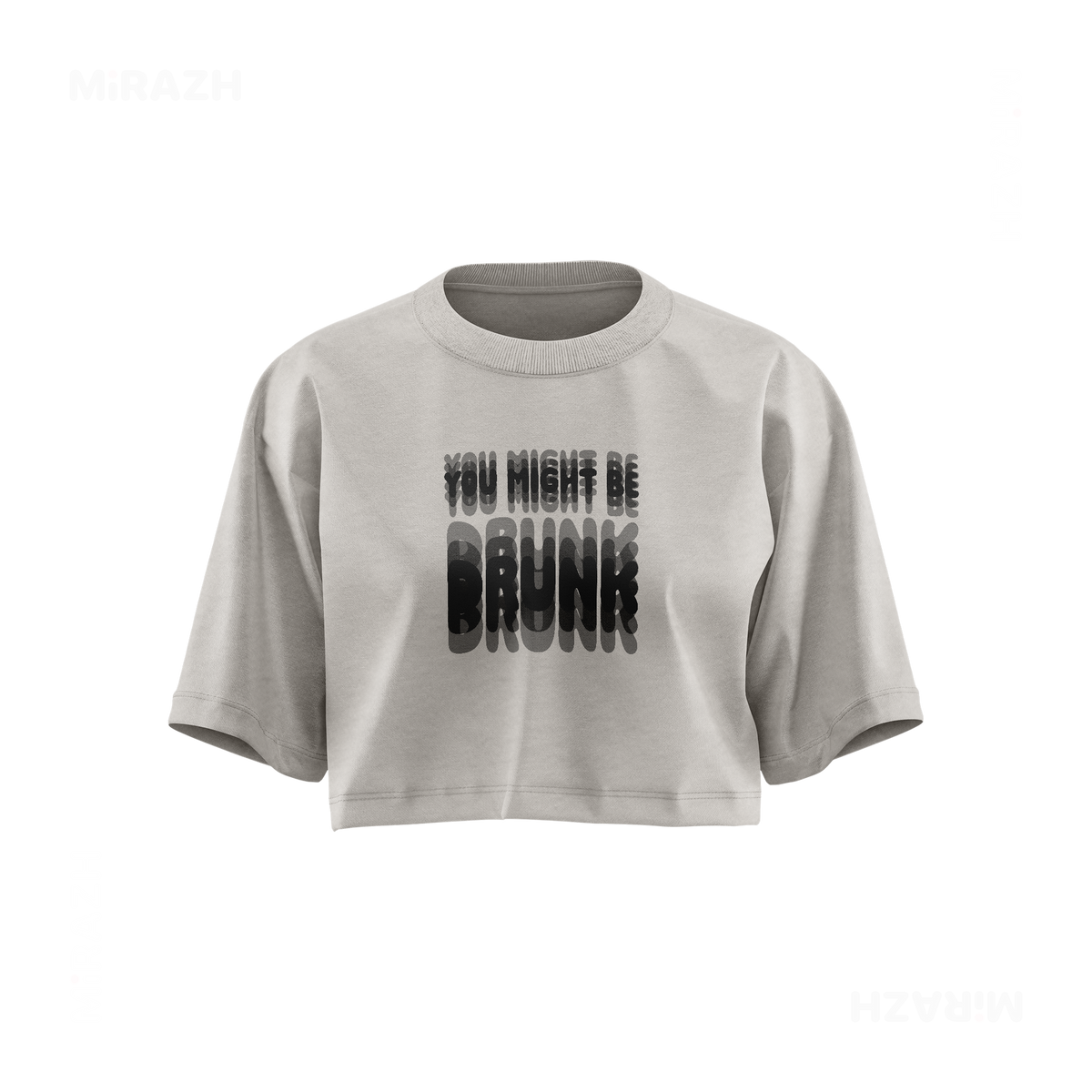 YouMightBeDrunk Over Sized Crop Top 01 Faded Bone