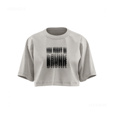 YouMightBeDrunk Over Sized Crop Top 01 Faded Bone